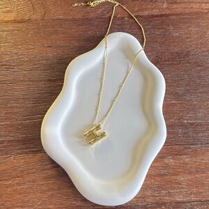 18K Gold Plated Initial H Pendant Bubble Balloon Letter Necklace Minimalist